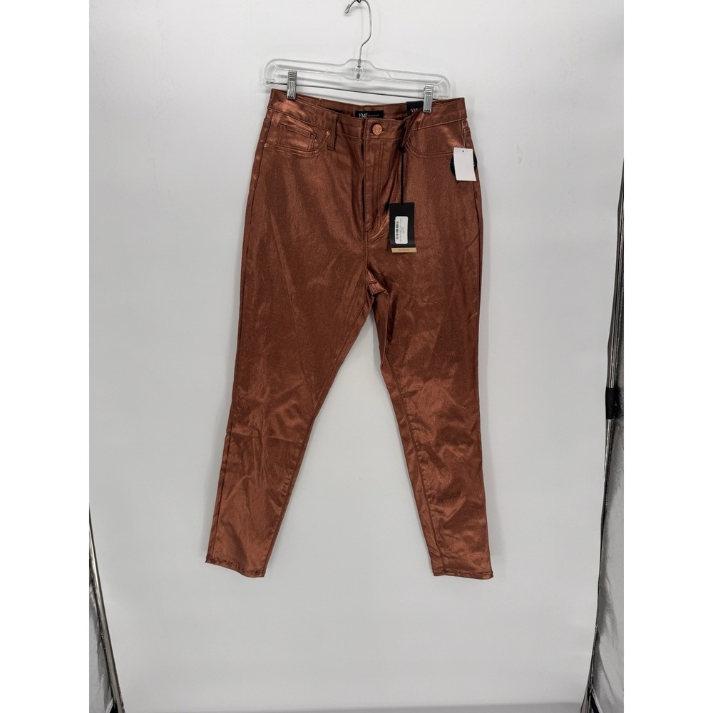 YMI Copper Coated Skinny Xl High Rise Stretch Pants Rocker Party Girls Night out